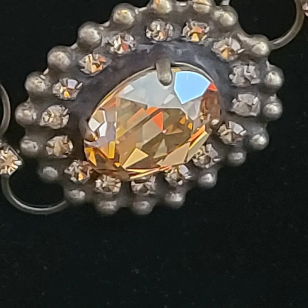 VAN GALZ - Ballchain, Leather & Crystal Wrap, Oval Pendant Necklace - Picture 12 of 14